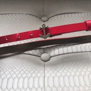 Banana Republic Red Patent Anchor Belt